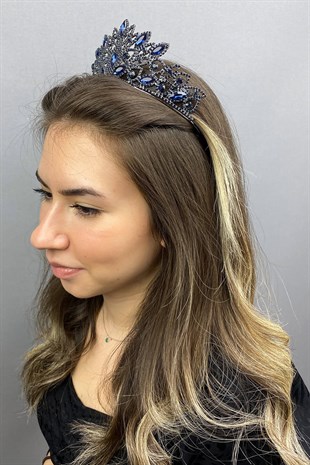 Heaven Model Navy Blue Henna Bridal Crown