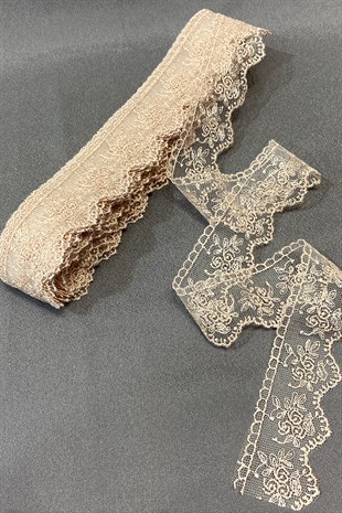 Çiçek Desen Kenar Güpür Dantel Fisto 9 mt