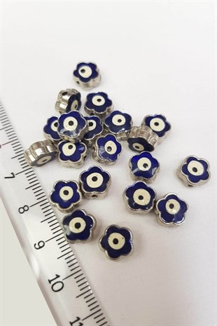 زهرة نمط عين الشر مطرز قلادة