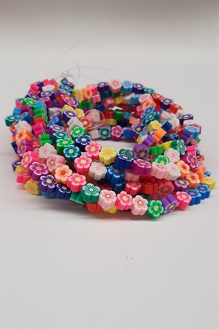 Floral Patterned Fimo Beads