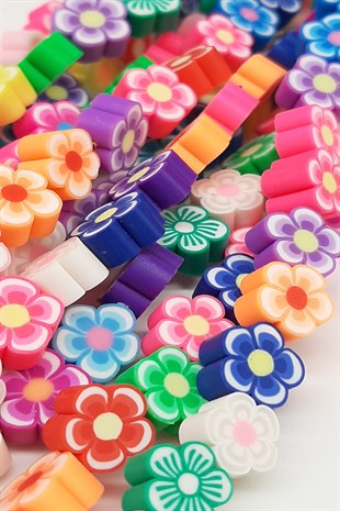 Floral Patterned Fimo Beads