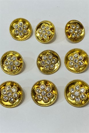 زهرة حجر زر منقوشة 1 قطعة