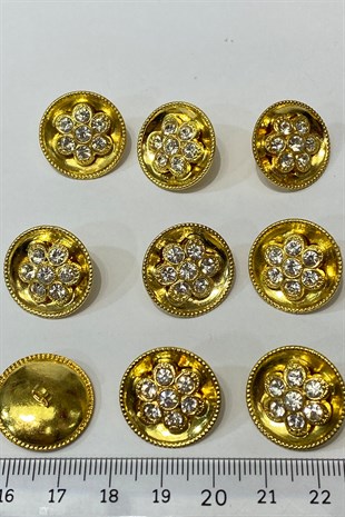 زهرة حجر زر منقوشة 1 قطعة