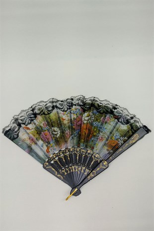 Floral Pattern Fan 50 Pieces