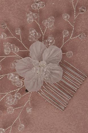 مشبك شعر إكسسوار زفاف مطرز على شكل زهرة ميلا