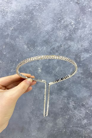 Çift Sıra Sallantılı Gelin Tacı Saç Aksesuarı