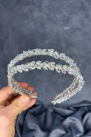 Double Row Stone Lea Bridal Hair Accessory Bridal Henna Crown