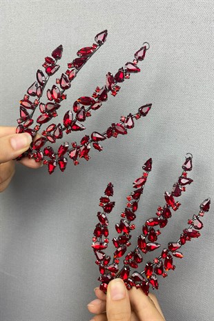 Çift Taraflı Bordo  Helen Saç Aksesuarı