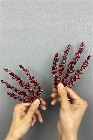 Çift Taraflı Bordo  Helen Saç Aksesuarı