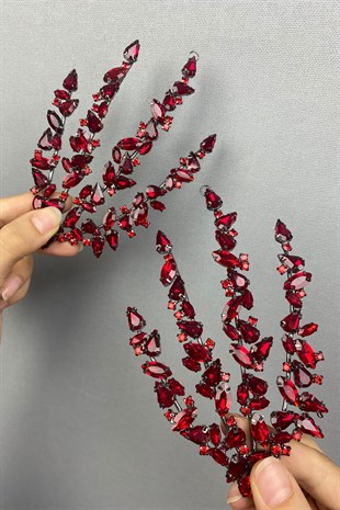 Çift Taraflı Bordo  Helen Saç Aksesuarı