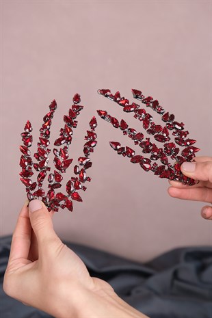 Çift Taraflı Bordo  Helen Saç Aksesuarı
