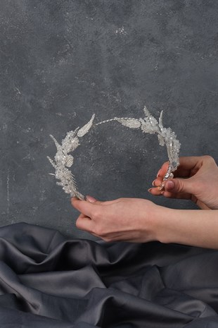 Çift Taraflı Özel Tasarım Saç Aksesuarı Gelin Tacı