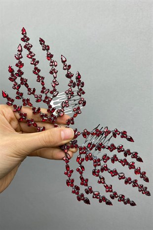 Double Sided Leaf Patterned Hair Accessory Henna Crown