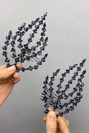 Double Sided Leaf Patterned Hair Accessory Henna Crown