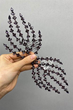 Double Sided Leaf Patterned Hair Accessory Henna Crown