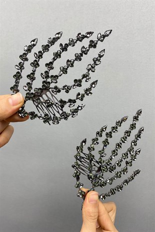 Double Sided Leaf Patterned Hair Accessory Henna Crown