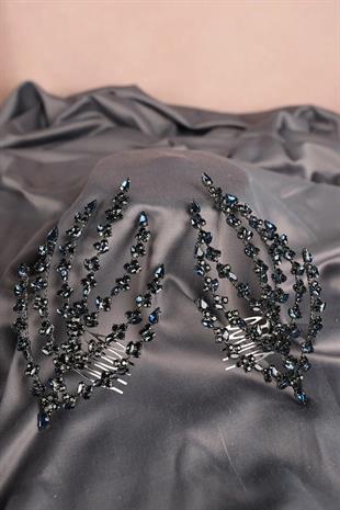 Double Comb Clasp Stone Bridal Henna Hair Accessory