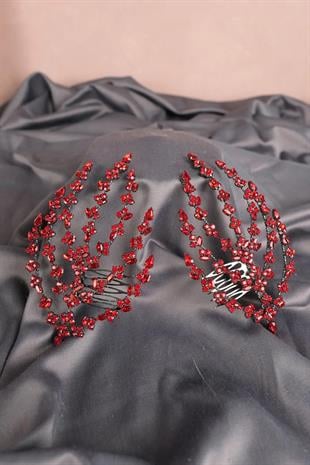 Double Comb Clasp Stone Bridal Henna Hair Accessory
