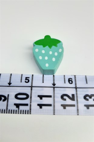 Strawberry Modified Blue Wooden Beads