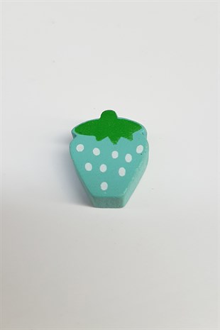 Strawberry Modified Blue Wooden Beads