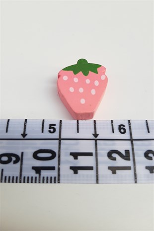 Strawberry Modified Pink Wooden Beads