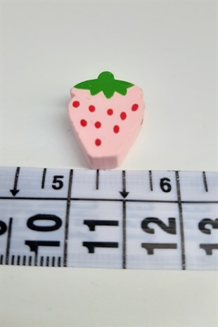 Strawberry Modified Pink Wooden Beads