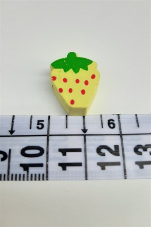 Strawberry Modified Yellow Wooden Beads