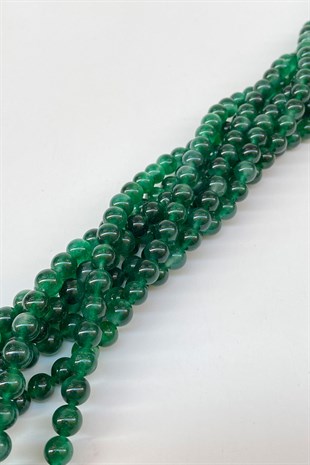 Çimen Yeşili Ceyt Doğal Taş Boncuk 8 mm