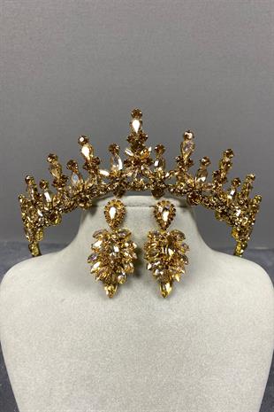 Cooker Bridal Henna Tiara and Stud Earrings Set
