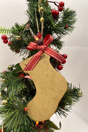 Çorap Baskı Yılbaşı Ağaç Süsü 