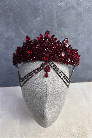 Cudy Yoğun Boncuk İşlemeli Alınlık Gelin Kına Tacı