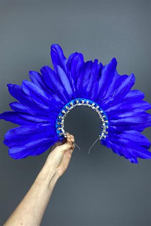 Dali Feathered Stone Bridal Henna Crown Accessory