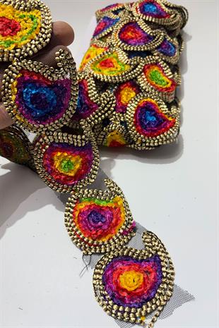 Damla Desenli Antik Şerit Güpür