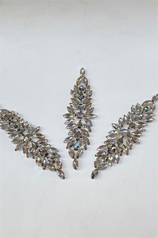 Damla Mekik Taşlı Ütüyle Yapışan Parlak Taşlı Aplik