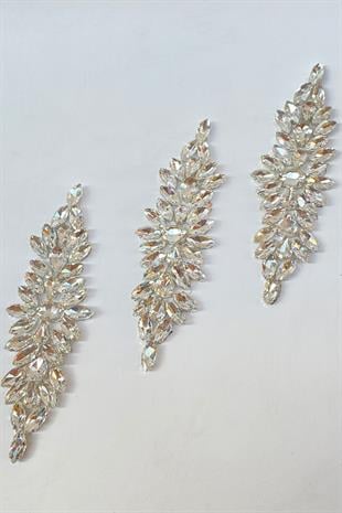 Damla Mekik Taşlı Ütüyle Yapışan Parlak Taşlı Aplik