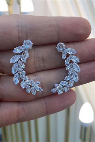 Damla Taşlı Tasarım Zirkon Parlak Küpe