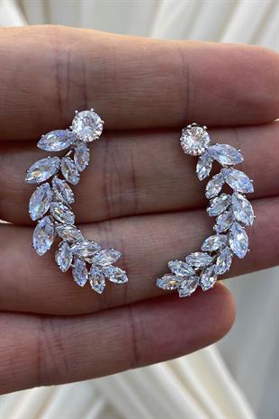 Damla Taşlı Tasarım Zirkon Parlak Küpe