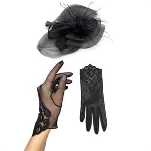 الجملة قفازات الزفاف لاسي وقبعات الزفاف