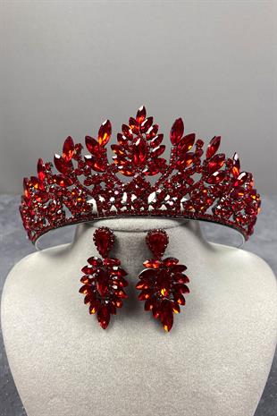 Danver Stone Bridal Henna Crown And Earring Set