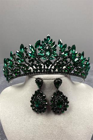 Danver Stone Bridal Henna Crown And Earring Set