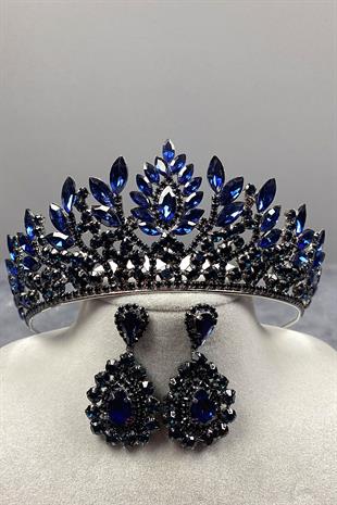 Danver Stone Bridal Henna Crown And Earring Set