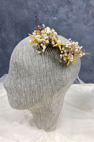 Deniz Yıldızlı Tasarım Gelin Saç Tokası Aksesuar