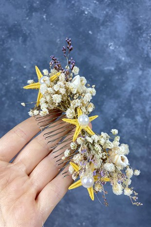 Deniz Yıldızlı Tasarım Gelin Saç Tokası Aksesuar