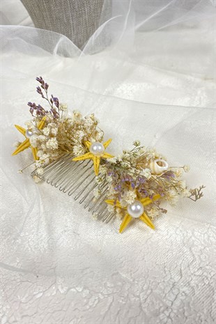 Deniz Yıldızlı Tasarım Gelin Saç Tokası Aksesuar