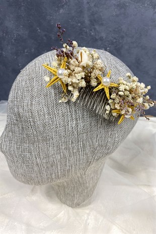 Deniz Yıldızlı Tasarım Gelin Saç Tokası Aksesuar