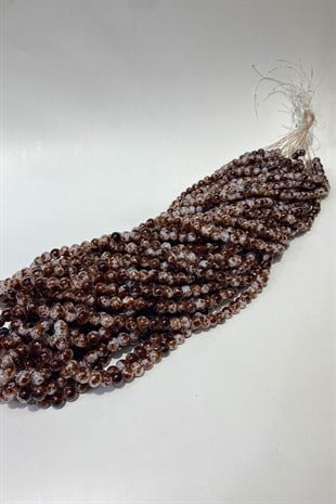 Desenli Dizi Cam Boncuk 8 mm