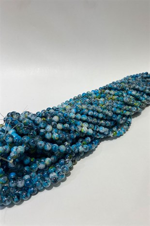 Desenli Dizi Cam Boncuk 8 mm