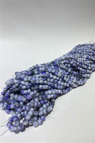 Desenli Dizi Cam Boncuk 8 mm