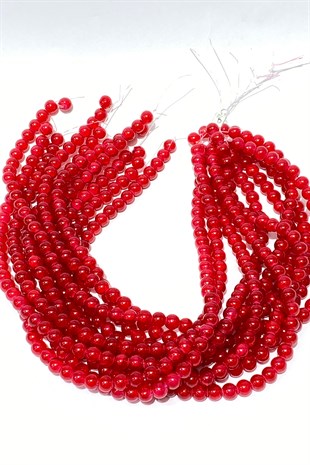 Desenli Dizi Cam Boncuk 8 mm