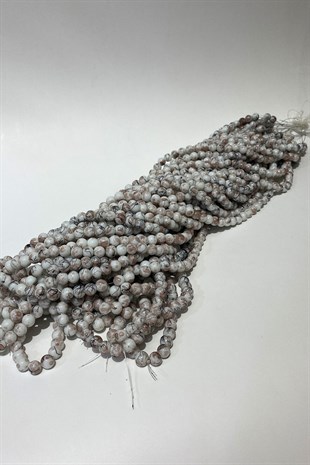 Desenli Dizi Cam Boncuk 8 mm